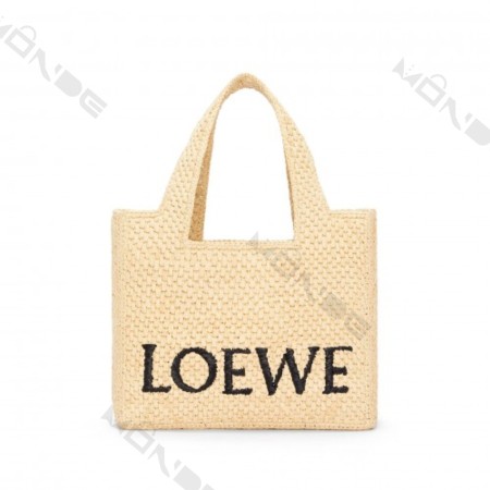 로에베 라피아 소재의 스몰 LOEWE 폰트 토트백 2color