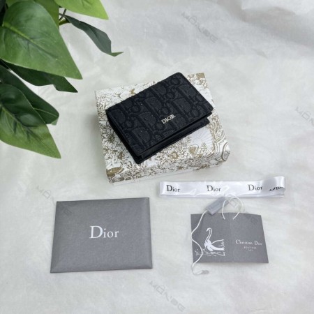 디올 비즈니스 카드 지갑 블랙 Dior Oblique 자카드