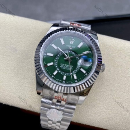 롤렉스 스카이 드웰러 42mm 그린 다이얼 오토매틱 메탈 시계