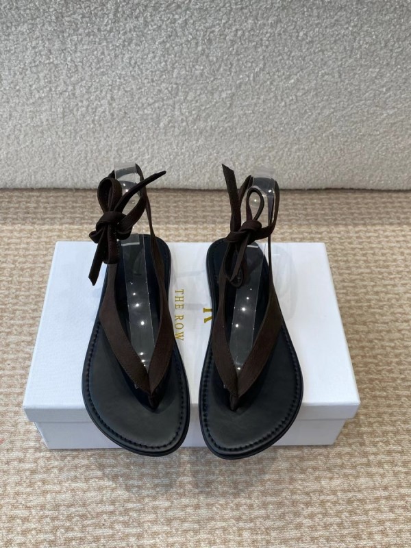 더로우 오프 비치 가죽 샌들