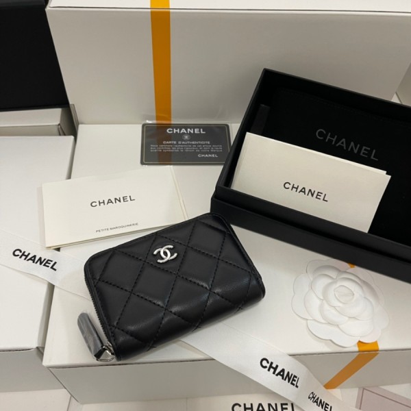 샤넬 동전 지갑 램스킨