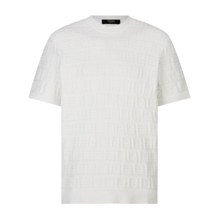 펜디 FF 로고 남자 반팔티 화이트