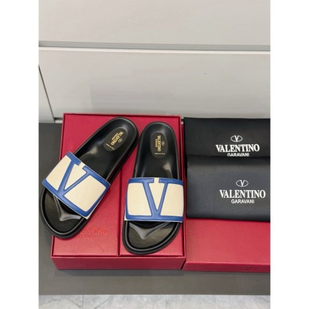 발렌티노 V 로고 슬라이드 뮬 슬리퍼
