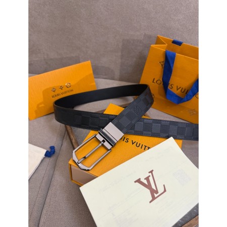 루이비통 다미에 가죽 벨트 3.5cm