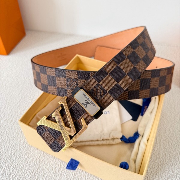 루이비통 LV 다미에 남자 가죽 벨트 38MM