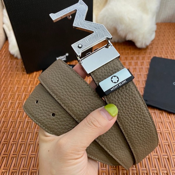 몽블랑 리버서블 M 버클 가죽 벨트 35MM