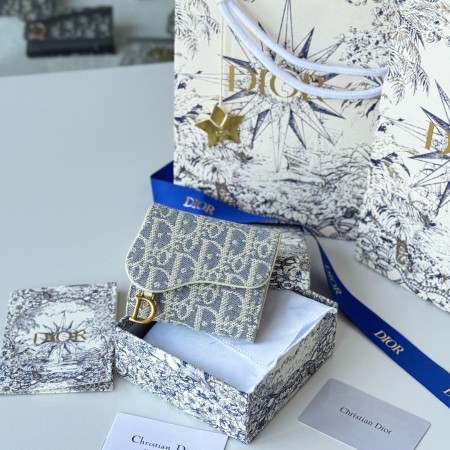 디올 오블리크 새들 지갑