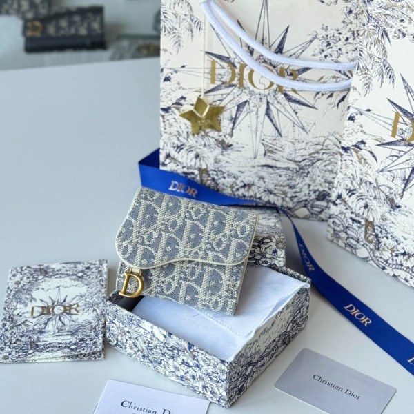 디올 오블리크 새들 지갑