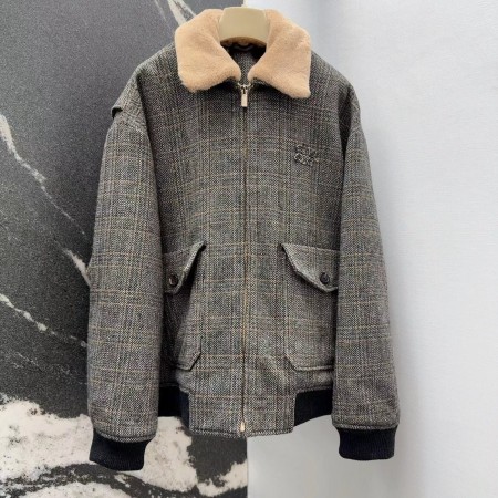 미우미우 칼라 셰브론 블루종 여성 자켓