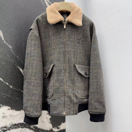 미우미우 칼라 셰브론 블루종 여성 자켓